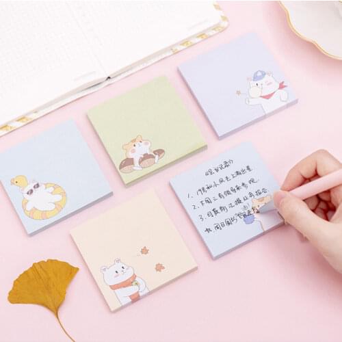80pcs/pack Kawaii Cartoon Four Seasons Memo Pad N Times Gift Stationery Office School Supplie White Bear Sticky Note