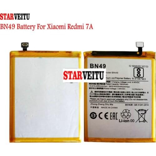 BN49 Battery For Xiaomi Redmi 7A 5.45" HD Snapdargon 439 Replacement Li-on Batteries Bateria 4000mAh 100% Tested
