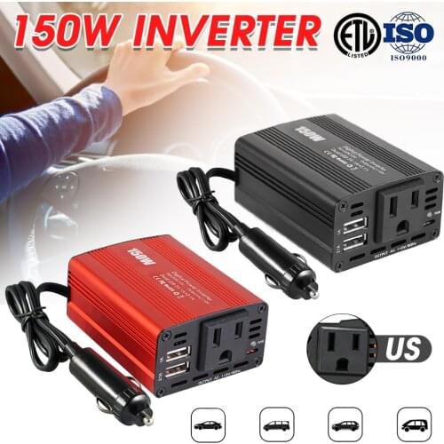 150W Car Power Inverter 12V 220V and AC 110v Converter Auto Charger Converter Booster Adapter Modified Sine Wave EU US Socket