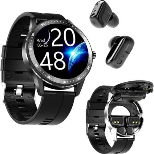 BTX6 TWS Wireless BlueTooth Headset Smart Watch 2021 Smartwatch ECG Heartrate Monitor Temperature Test IP67 For Apple&Android