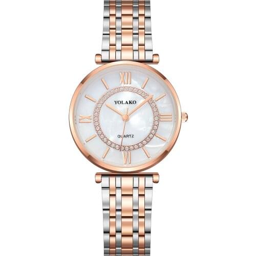 Часы женские наручные High-end Luxury Ladies Quartz Watch With Diamond Roman Numeral Dial Stainless Steel Strap Relogio Feminino