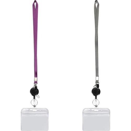 High Quality Horizontal of Vertical Card Sleeve ID Card Badge Holder Lanyards Nurse Name Employee Tag Business ID Card Holder