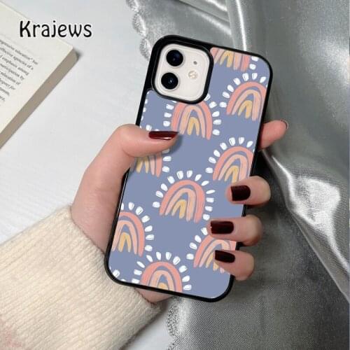 Krajews Rainbow Burst coque Phone Case for iPhone 12 mini 5 6S 7 8 PLUS X XS XR 11 PRO MAX SE 2020 Back Cover Funda Shell