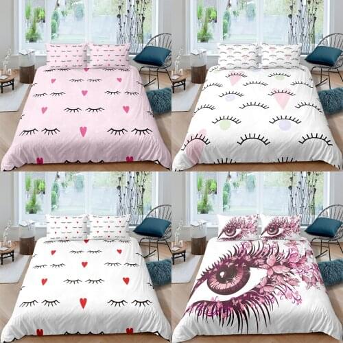 Home Textiles Luxury 3D Eyes Duvet Cover Set and Pillowcase Kids Bedding Set AU/EU/UK/US Queen and King Size Bedding