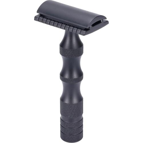 Double Edge Safety Razor Wet Shaving Short Handle Classic Metal Brass 3-piece Manual Shavers Fits All Standard Blades Heavy Duty