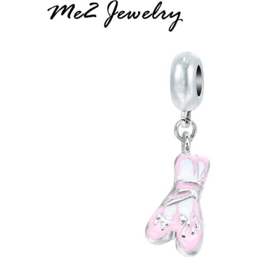 European Charm Beads fit Charm Bracelets & Bangles 1PC Ballet Shoes Pendant Fashion Jewelry Free Shipping