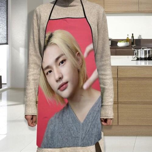 Hyunjin Apron Grill Kitchen Chef Apron Professional for BBQ, Baking, Cooking for Men Women 2 Size 68X95cm and 50X75cm