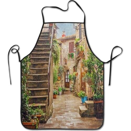 Kitchen Baking Personality Apron Restaurant Chef Garden Handmade Apron Alley in Old Town Pitigliano Tuscany Italy Cityscape