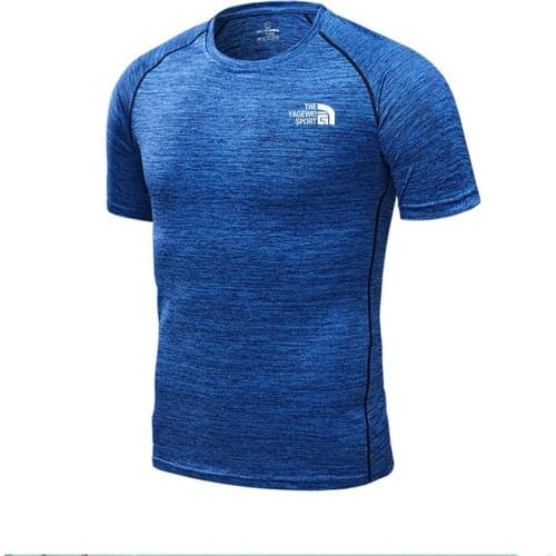 Male T-shirt Summer New Sports Short-Sleeved Fast Drying Training Breathable Compression Jogging Tights Gym Fitness Tracksuit XL