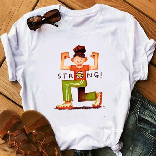 STRONG Mom Graphic Print Tshirts Women Clothes 2021 Funny T Shirt Femme Harajuku Kawaii Clothes White Casual T-Shirt Tops