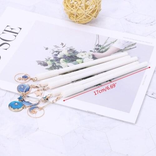 W3JD Blue Starry Sky Star Moon Pendant Gel Pen Kawaii School Office Stationery Supply