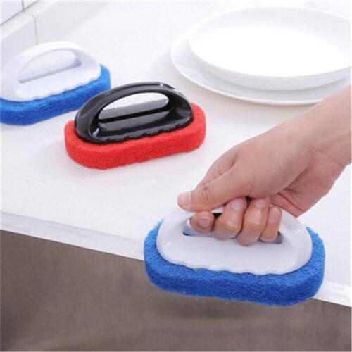 Spongy brush with handle cleaning brush oil fume brush kitchen pan brush cleaning tools cleaning brush small brush tool