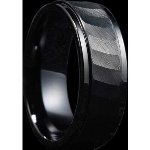 Punk Stainless Steel Rings for Men Accessories Statement Jewelry Wedding Band Fashion Geometric Black/Silver Color Men Rings