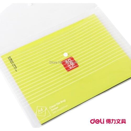 LifeMaster Deli Clear File Bag Elastic Closure Folder 4pcs/lot A4 Size document bag school and office supplies 5502