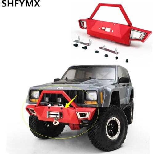 "HORN" Metal Front BUMPER Assembly For 1/10 RC Crawler Car AXIAL SCX10 II XJ 90046-90047 CHEROKEE Toys Truck Upgrade Parts