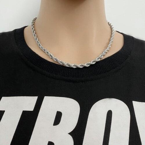 Titanium steel necklace twist chain stainless steel necklace men and women all-match jewelry