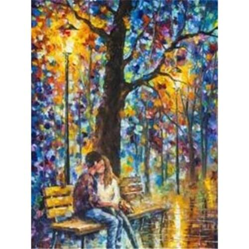 Landscape Rain City Night Street DIY Embroidery Cross Stitch 11CT Kits Craft Needlework Set Printed Canvas Wholesale