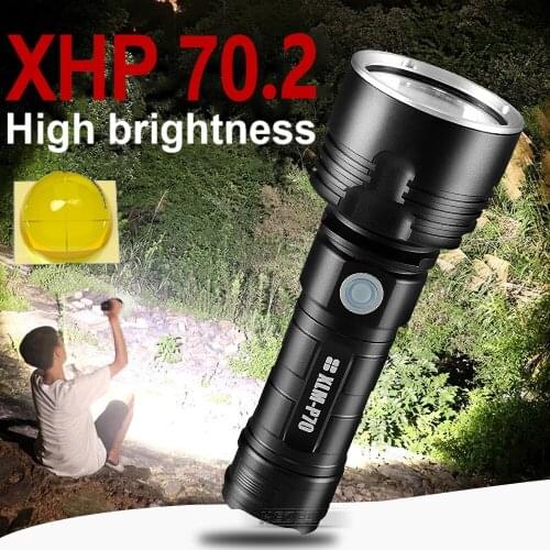 New xhp70.2 powerful tactical led flashlight 18650 26650 Rechargeable usb High power led flashlights torch light L2 lantern lamp