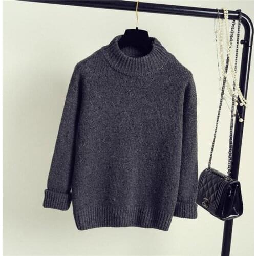 2020 Spring New Arrival Sweater Female Half Turtleneck Thickening Set Loose Sweater Head Korean Free Shipping