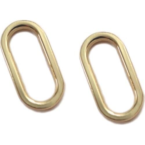 1 Inch Flat Cast Oval O Rings, Gold Finish, 1", 50 Pieces
