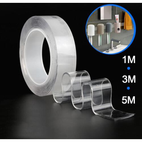 Transparent Nano Tape Washable Reusable Double-Sided Tape Strong Sticky Multipurpose Wall Tape No Trace Removable Mounting Tape