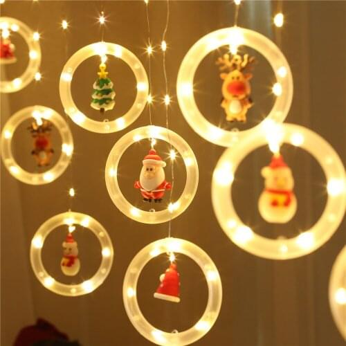 MOVEON Christmas Decor Lamps Christmas String Lights Hanging Ring Lights USB Christmas Lights String Dolls Lights Garlands