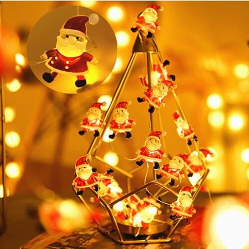 Christmas Decorations for Home Santa Claus Snowman Tree LED String Light Xmas Party DIY Pendant Navidad Ornaments New Year Gifts