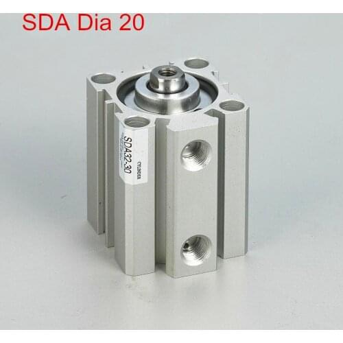 SDA 20mm 125/150/175/200 Dual Action Single Rod Pneumatic Air Thin Cylinder SDA20*125 SDA20*150 SDA20*175 SDA20*200