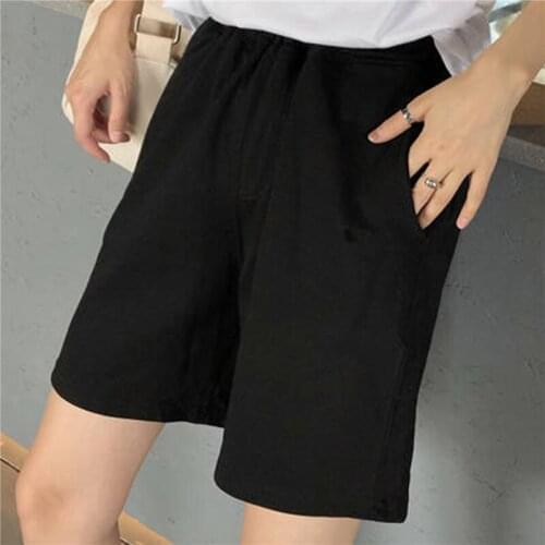 Shorts Women Knee-length Summer Loose BF Streetwear Harajuku Wide Leg Couples Unisex Fashion All-match Shorts
