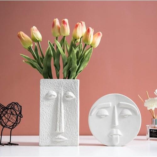 Nordic Home Decoration Accessories White Ceramic Vase Living Room Decoration Decoracion Hogar Moderno Flower Vases Home Decor