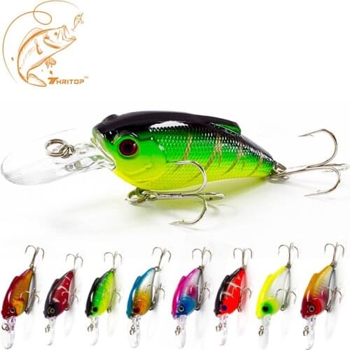 Thritop Salt Water Hard Bait 3D Eyes Sharp Hook 7cm 9g 8 Various Colors TP010 Fishing Lures Crank Artificial Bait Fishing