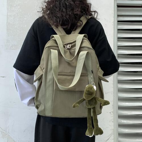 SEETIC Large Capacity Portable Travel Bag Waterproof Backpack Unisex Solid Color Nylon Backpack Female Quality Schoolbag Women