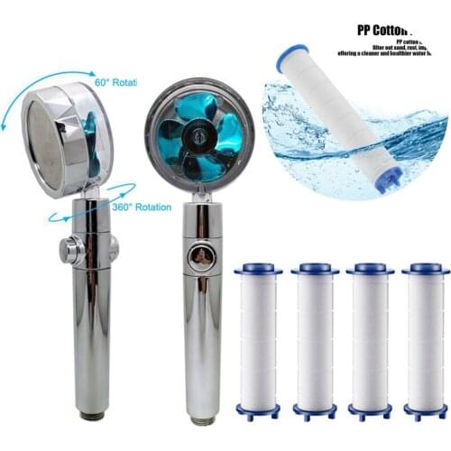 360 Degrees Rotating Shower Head Filter High Pressure Water Saving Shower Head Spray PP Cotton Filters Bathroom Accessories New