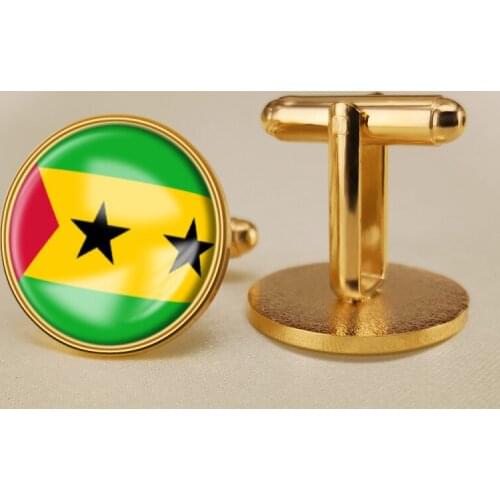 Sao Tome and Principe Flag National Emblem Cufflinks
