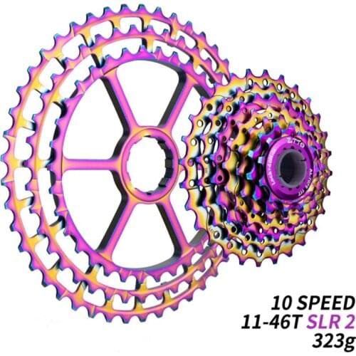 ZTTO 10 Speed Bicycle 11-46T SLR 2 Rainbow Cassette HG System 10s ultralight 46T CNC For MTB
