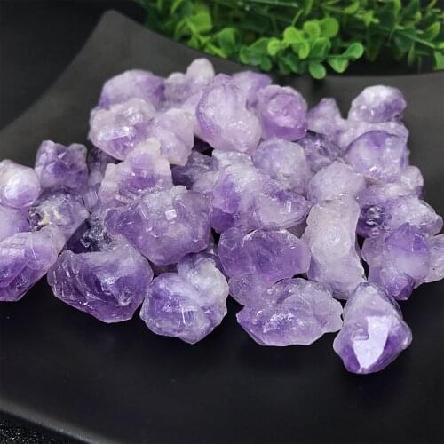 1pc Non-hole Natural Amethysts Raw Tumbled Stone Crystal DIY Jewelry Accessories Home Garden Fish tank Decor