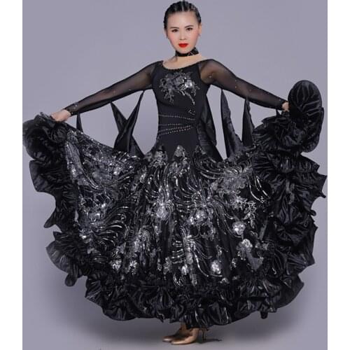 2020 Lady Ballroom Dance Dress For Women Rhinestones Adult Standard Modern Jazz Stage Professional Dancer Swing Suit DW0040