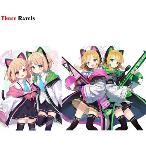 Three Ratels B227 Momoi And Midori 3D Stickers For Anime Game Blue Archive Car Accessories Auto Waterproof Decal Decoration