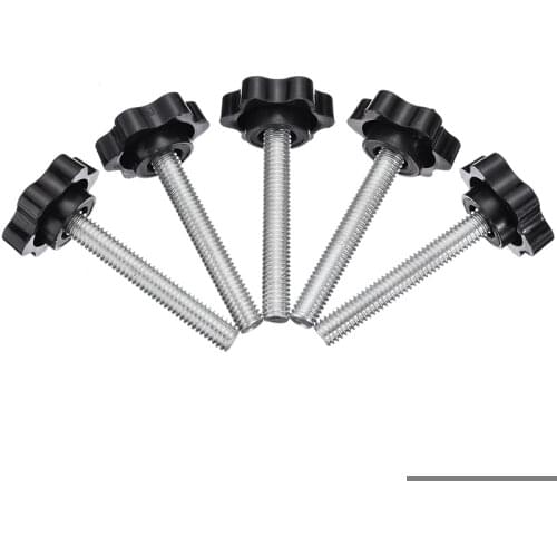 5Pcs/Set M6 x 40mmThread Star Shaped Clamping Nuts Knob for Industry Equipment Bakelite Plastic Head Handle Screw