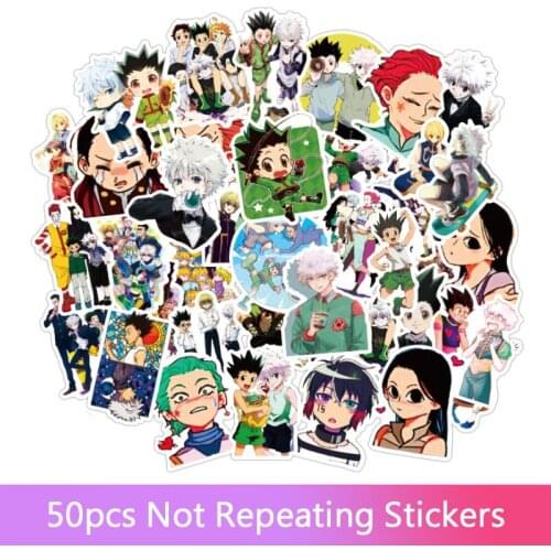 50Pcs-Set HUNTER X HUNTER Anime Stickers Waterproof PVC Decal For Car Laptop Suitcase Skateboard Motorcycle sticker toys