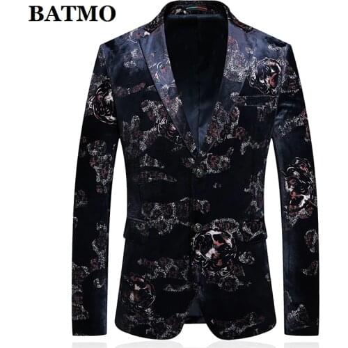 BATMO new arrival printed slim casual blazer men,mens printed jackets,plus-size M-4XL C776