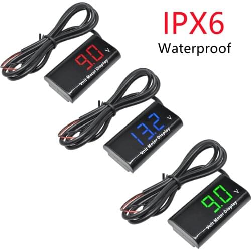 0.56 inch IPX6 Waterproof Digital LED Voltmeter Mini DC 8-18V For Auto Car Electric motorcycle Voltage meter Volt tester 5V 12V