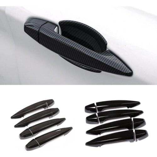 For BMW X1 F48 X5 X6 F15 F16 2016 2017 Carbon Fiber Texture Exterior Car Door Handle Pull Cover Trim