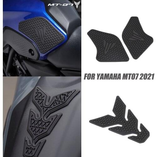 For Yamaha MT 07 MT07 MT-07 2021 - Side Fuel Tank pad Tank Pads Protector Stickers Decal Gas Knee Grip Traction Pad Tankpad