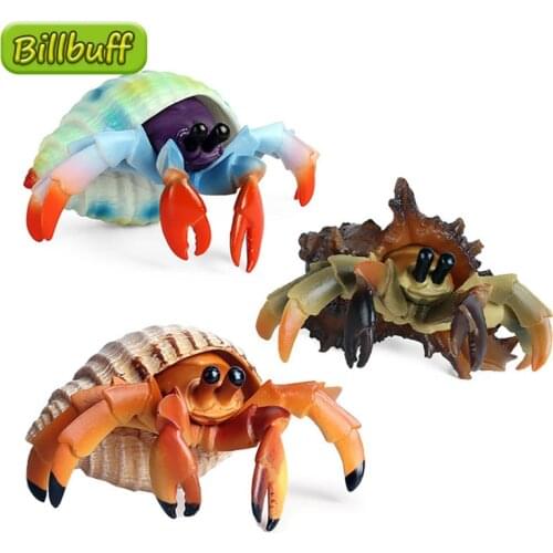 Simulation Ocean Animals ABS Hermit Crab Action Model Figures Collection Cognition Educational Toys for Childrens Christmas Gift