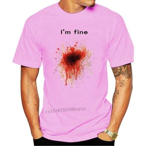Blood Spot I'm Fine Happy Halloween Gift T-Shirt Men Unisex Women Fitted Fun