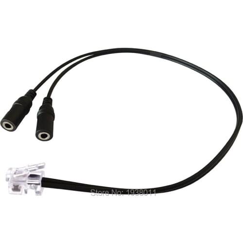 Headset Buddy: PC Headset to CISCO Phone Adapter -Dual 3.5mm to RJ9/RJ10 adapter cable office phone headset adapter 3.5mm to RJ9