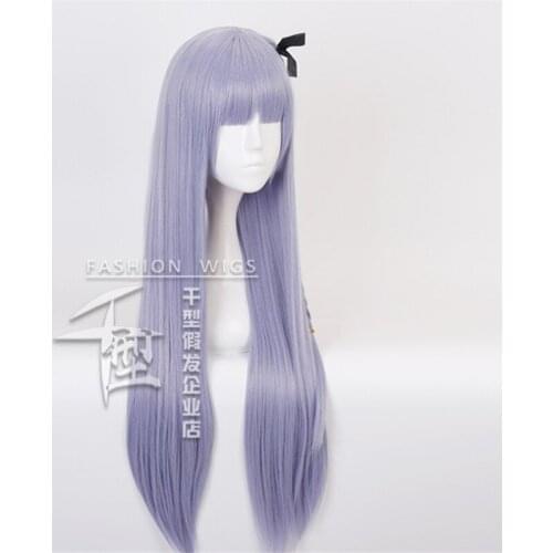 Kirigiri Kyouko Wig Danganronpa: Trigger Happy Havoc Cosplay Long Wig Hair Synthetic Heat Resistant Cosplay Wig Mixed Purple