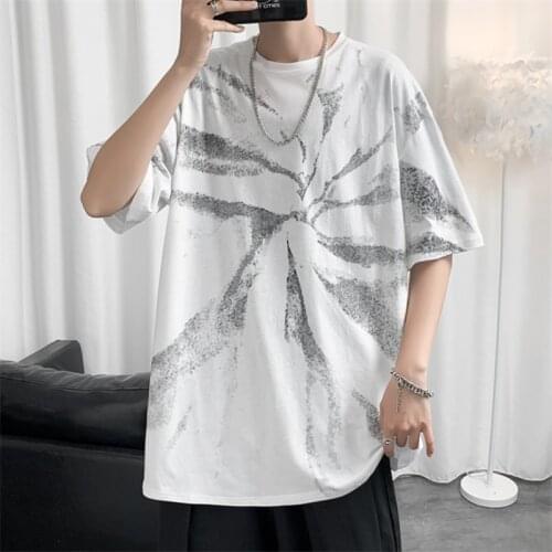 Summer five minute sleeve fashion tie-dye short sleeve T-shirt male leisure sports loose handsome youth