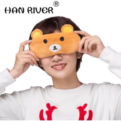 HANRIVER USB steam cartoon eye mask hot apply heat and comfortable sleep alleviate fatigue black eye ring heating sleep eyemask